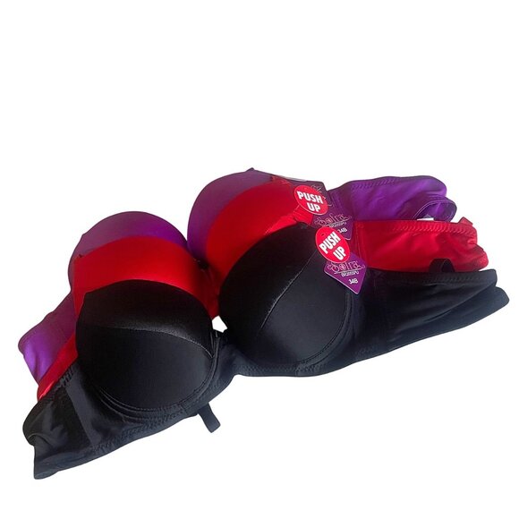Sofra Underwire Solid Push Up Bra Set BR2055PU Multi-Color 3-Pack Bundle 34B - Picture 3 of 5